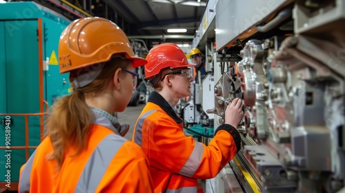 Young foundry workers learning to handle the complex machinery safely