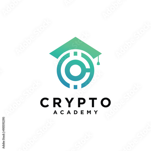 Crypto academy logo icon vector