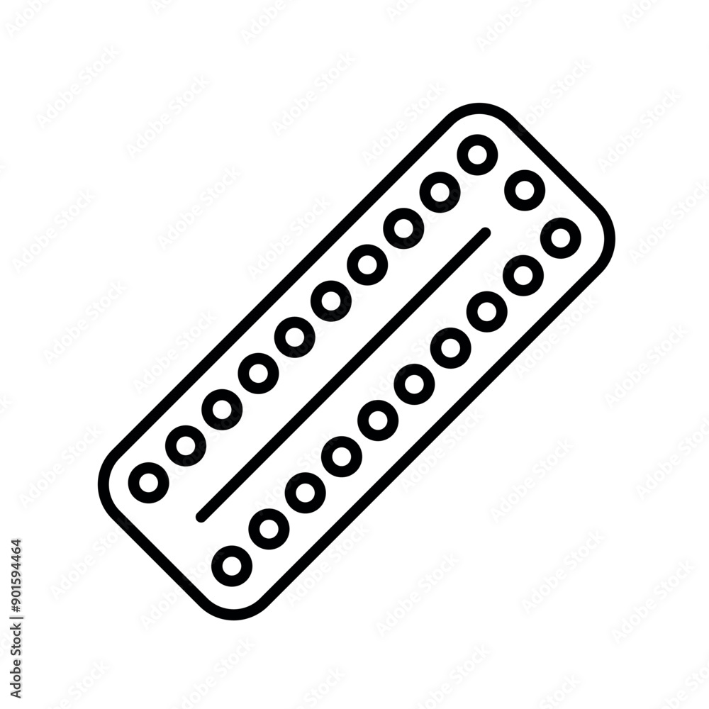 Contraception pills line black icon. Sign for web page, mobile app, button, logo. Vector isolated button. Contraception pills line black icon. Sign for web page, mobile app, button, logo. Vector isolated button.