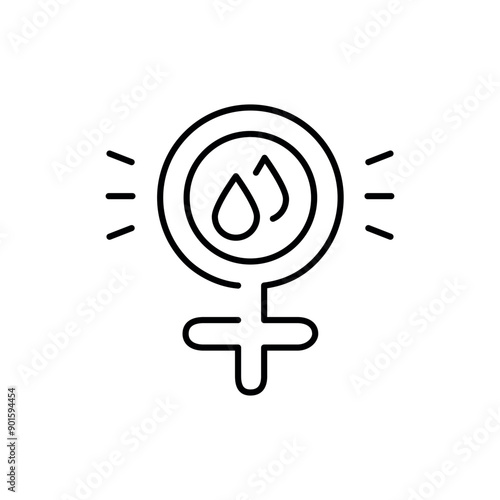 Female symbol Venus line black icon. Menstrual period. Sign for web page, mobile app, button, logo. Vector isolated button.