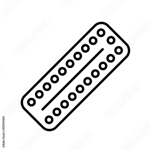 Contraception pills line black icon. Sign for web page, mobile app, button, logo. Vector isolated button.