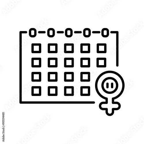 Menopause line black icon. Sign for web page, mobile app, button, logo. Vector isolated button.