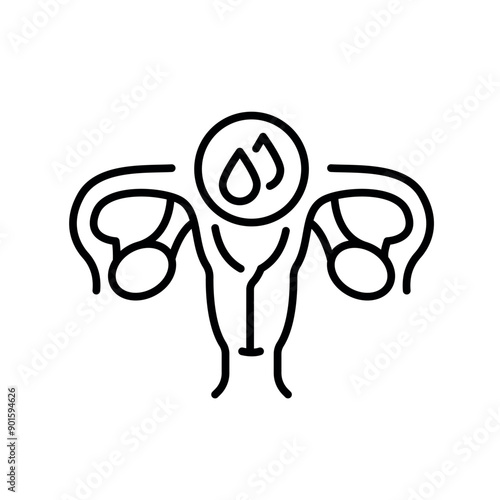 Menstruation cycle line black icon. Sign for web page, mobile app, button, logo. Vector isolated button.