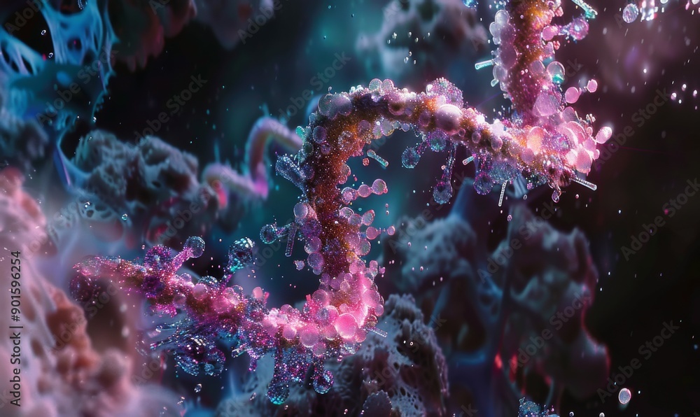 Advancements in Genetic Research: digital 3D DNA Strands Advancements in Genetic Research: digital 3D DNA Strands