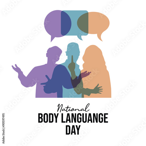 National Body Language Day vector design template good for celebration usage. National Body Language Day design. flat design. eps 10.