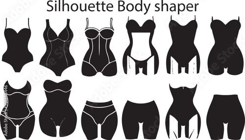 Dark Silhouette Body Shaper Shapes Vector Set