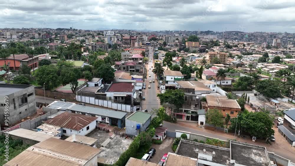 Aerial view of the city of Yaounde, Cameroon, Africa Aerial view of the city of Yaounde, Cameroon, Africa