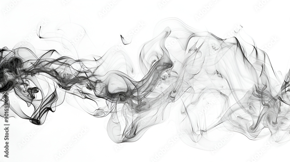 © Nasim - Swirl of black smoke on white background ,Beautiful patterns and lines of smoke on a white background © Nasim - Swirl of black smoke on white background ,Beautiful patterns and lines of smoke on a white background