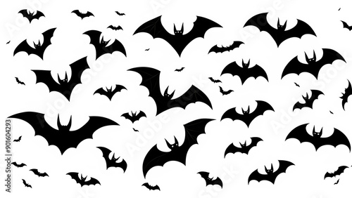 flying flock of bats