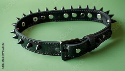 This is a detailed illustration of a spiked collar