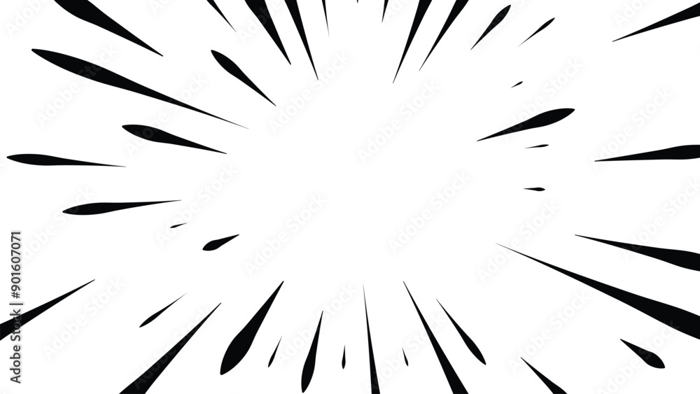 Fototapeta premium Pop art comic background vector. Abstract design with black line shape. Illustration design for cartoon, animation, website, social media.