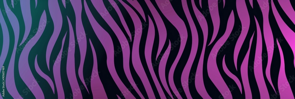 A teal, purple, and black banner with repeated wavy lines A teal, purple, and black banner with repeated wavy lines