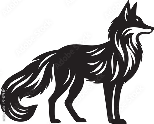 Fox vector silhouette illustration