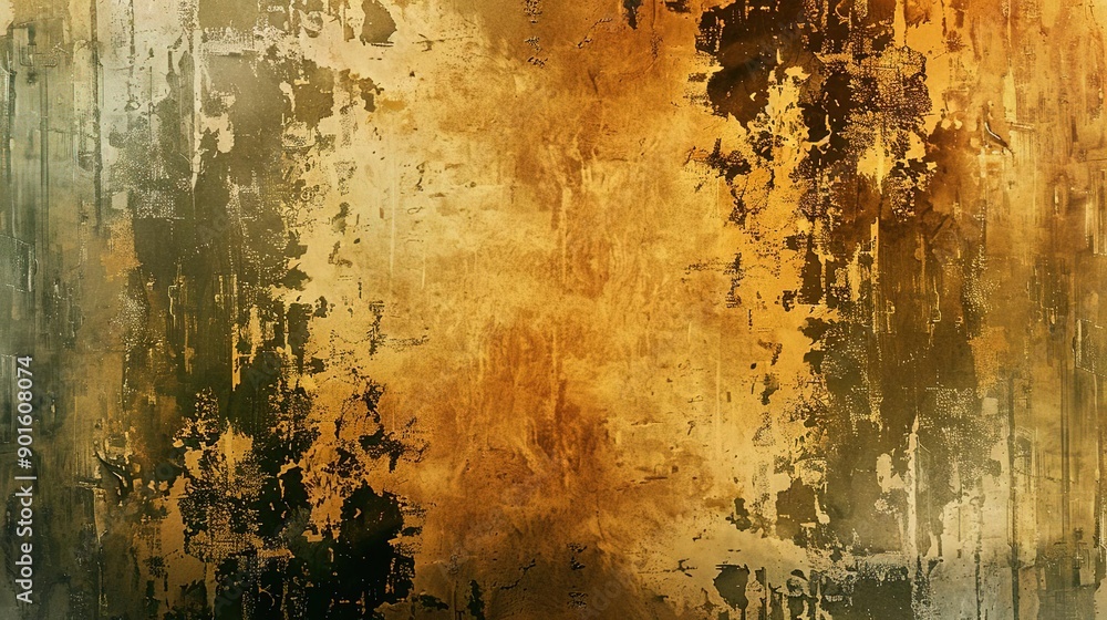 Obraz premium Rustic Gold and Black Grunge Texture Background