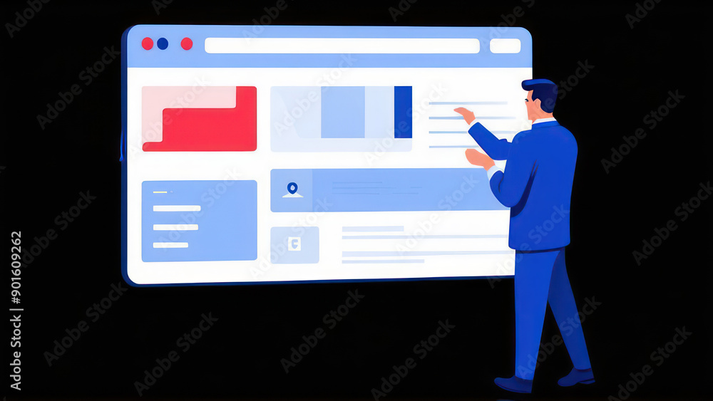 Flat illustration, the concept of the web page Flat illustration, the concept of the web page