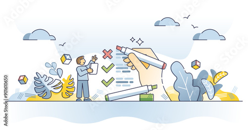 Assessment as company audit, evaluation or business report outline concept, transparent background. Employee skills, performance or quality check with review and deep analysis illustration.