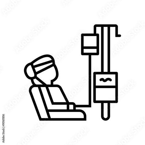 Patient receiving medical treatment with IV drip in clinic setting, symbolizing healthcare and recovery
