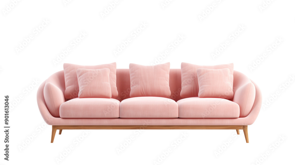 Fototapeta premium Sofa furniture Interior design concept furniture for living isolated on clear png background and transparent background, AI generative.