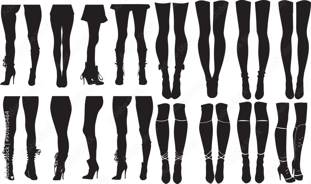 Pantyhose Elegant Silhouette Vector Illustrations Pantyhose Elegant Silhouette Vector Illustrations