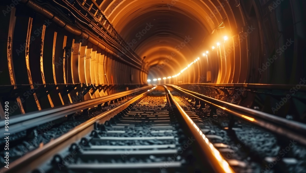 Railway Tunnel with Lights Railway Tunnel with Lights