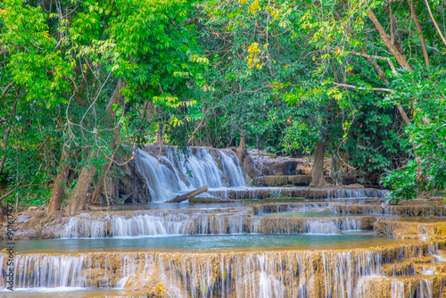 Huay Mae Khamin Paradise Waterfall located in deep forest of Thailand. Huay Mae Khamin - Waterfall is so beautiful of waterfall in Thailand Huay Mae Khamin National Park