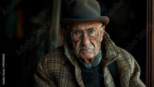 Portrait of a Senior Man with Hat and Glasses © Nova Sphere