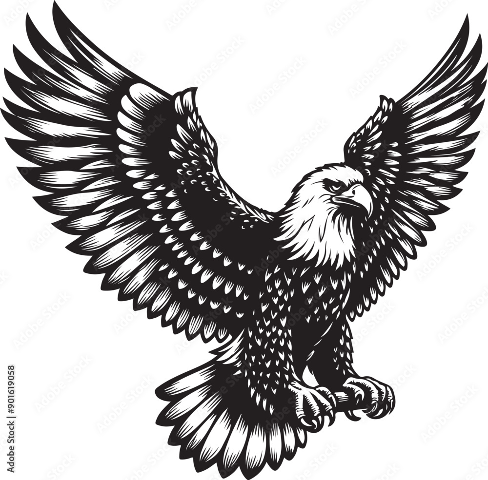 Obraz premium Eagle isolated on white vector illustration