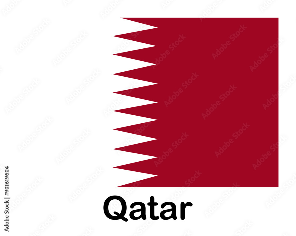 Qatar national flag. Banner, state symbol, flagpole. Qatar national flag. Banner, state symbol, flagpole.