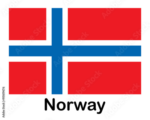 Norway national flag. Banner, state symbol, flagpole. photo