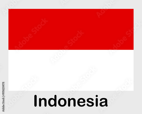 Indonesia national flag. Banner, state symbol, flagpole.