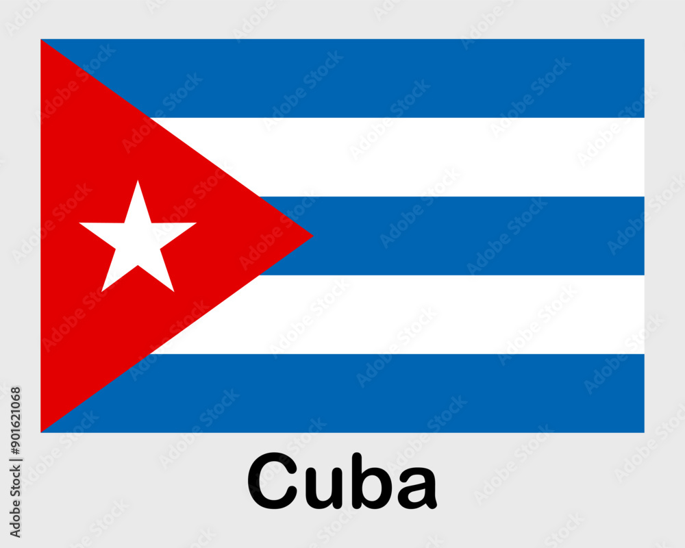 Cuba national flag. Banner, state symbol, flagpole. Cuba national flag. Banner, state symbol, flagpole.
