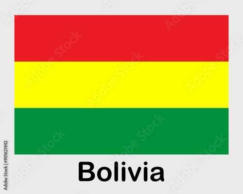 Bolivia national flag. Banner, state symbol, flagpole.
