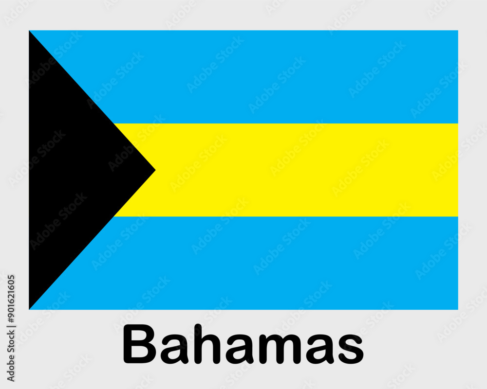 Bahamas national flag. Banner, state symbol, flagpole. Bahamas national flag. Banner, state symbol, flagpole.