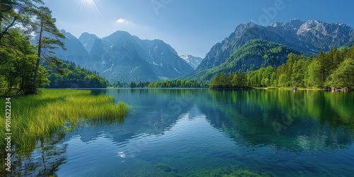 Serene Mountain Lake Reflections