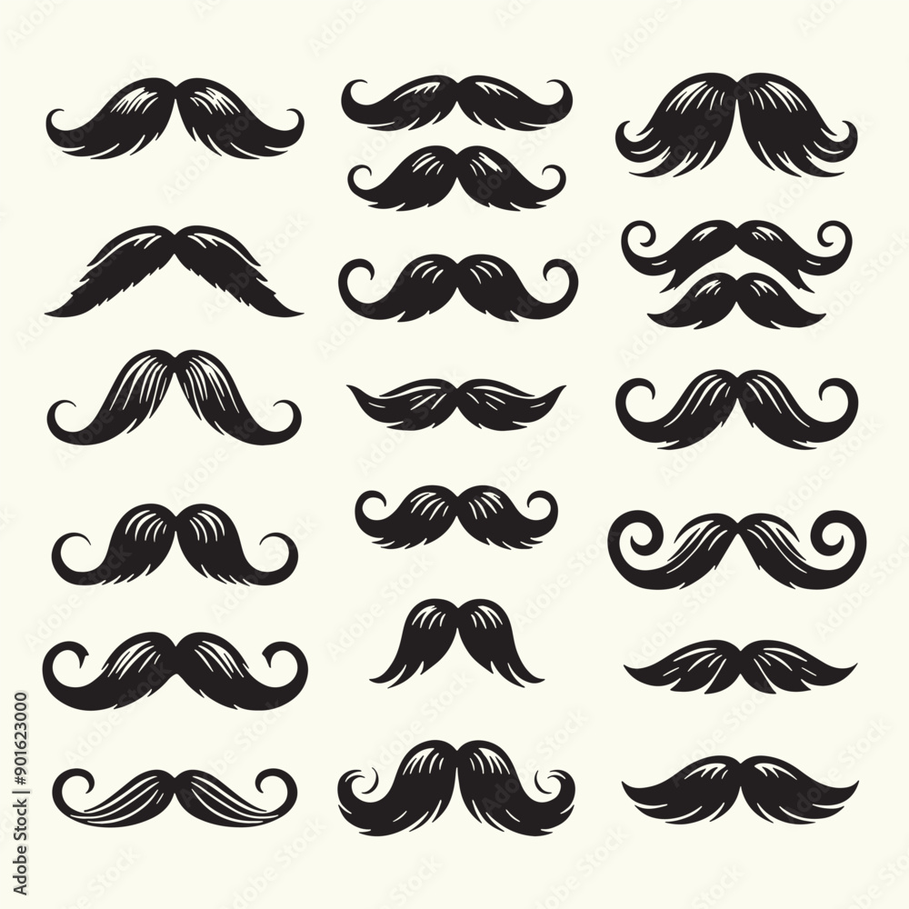Mustache Silhouette Vector Illustration Mustache Silhouette Vector Illustration