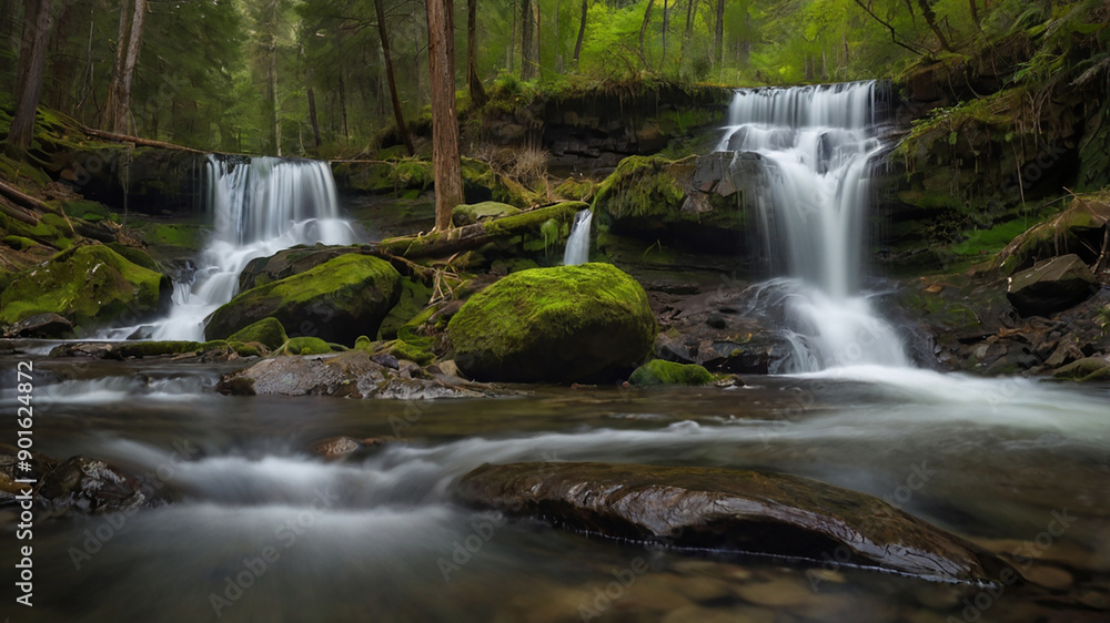 Obraz premium waterfall in the forest