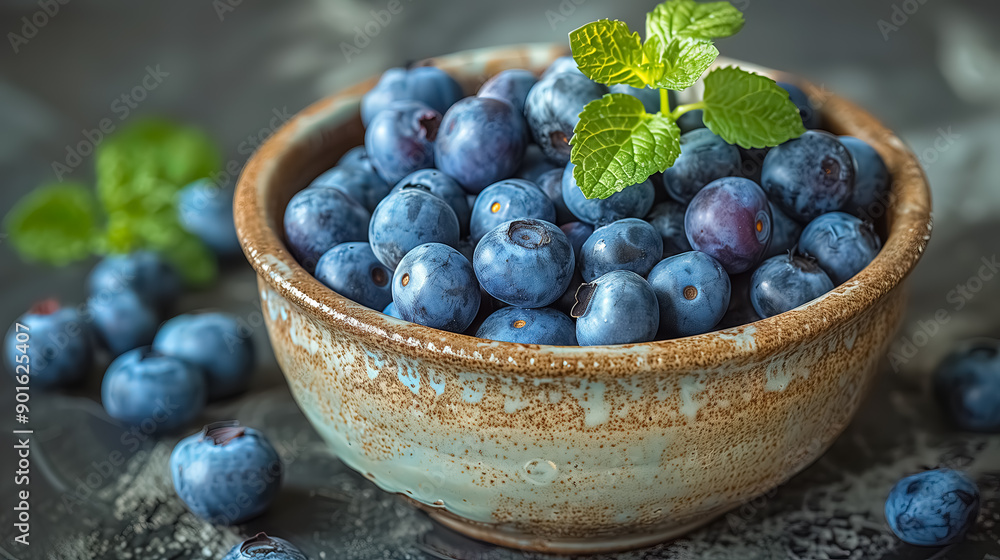 Bowl of Freshly Picked Blueberries Bowl of Freshly Picked Blueberries