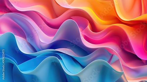 Wallpaper Mural Fluid Abstract Waves: A Spectrum of Color Torontodigital.ca