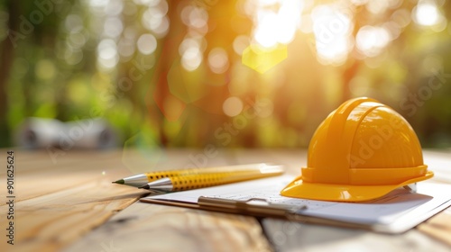 realistic engineer inspecting construction site clipboard surveyor architectural plans progress