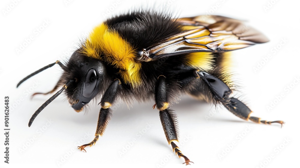 one single bumblebee on white background one single bumblebee on white background