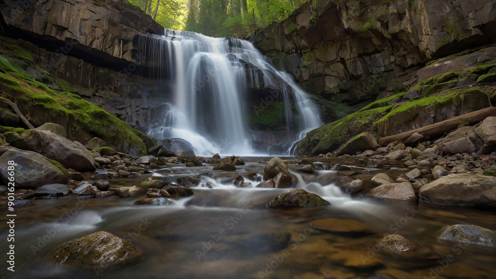 waterfall in the forest waterfall in the forest