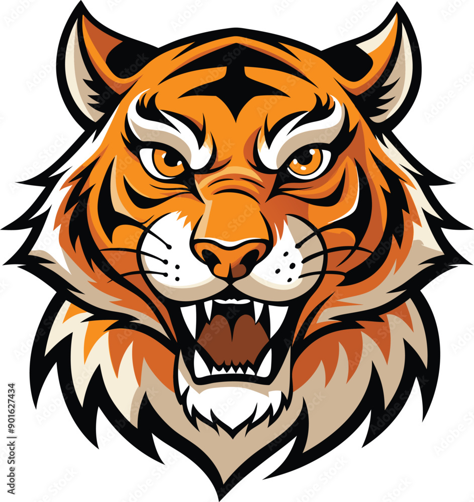 Vector Drawing of a Angry Tiger Vector Drawing of a Angry Tiger