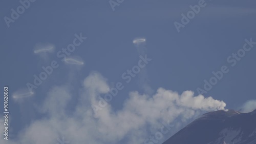 Etna Volcano Producing Smoke Rings, Sicily