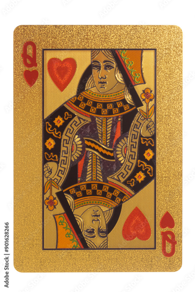 Obraz premium Gambling Card queen isolated on white background