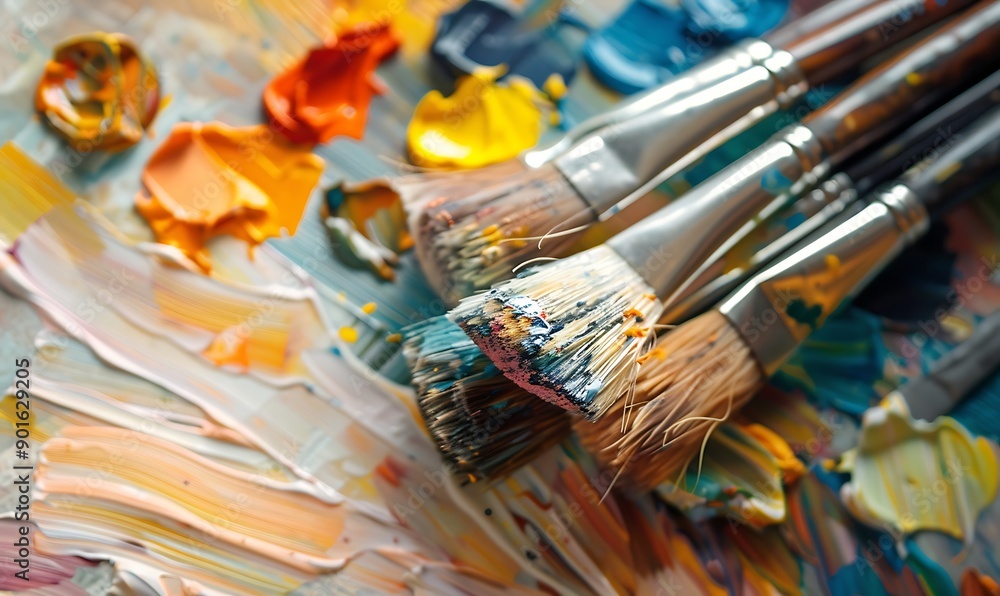 Fototapeta premium brushes and paints