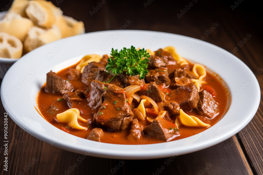 Delicious serving of goulash generative AI Delicious serving of goulash generative AI