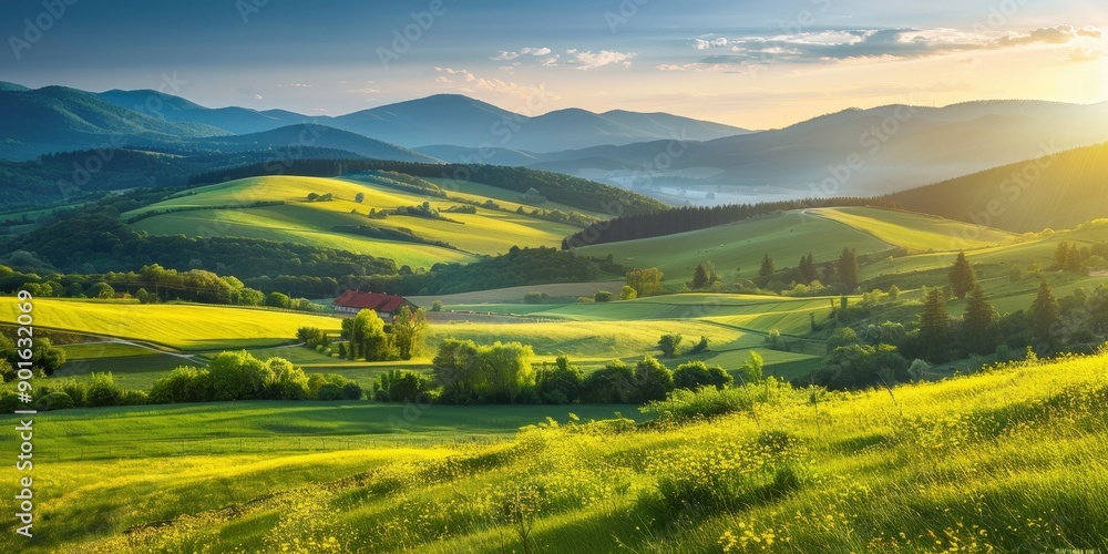 Obraz premium Sunrise over Rolling Hills