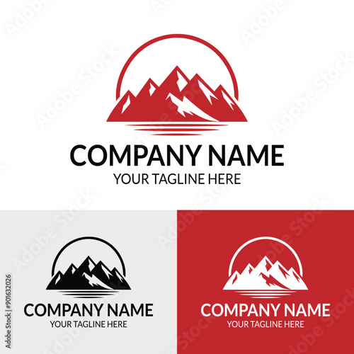 Mountain Landscaping Logo Design Template