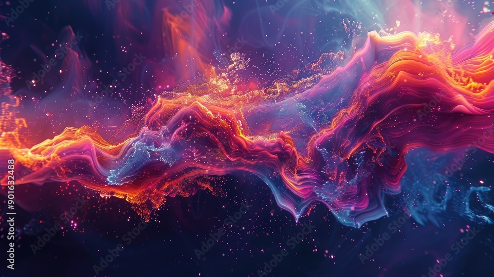 Fluorescent, fluid shapes with a futuristic feel Fluorescent, fluid shapes with a futuristic feel