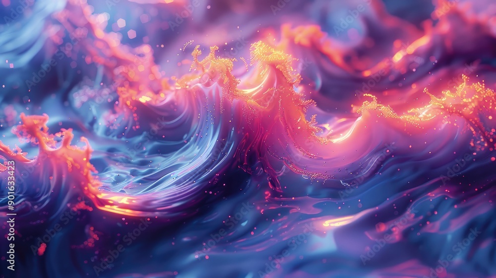 Fluorescent, fluid shapes with a futuristic feel Fluorescent, fluid shapes with a futuristic feel